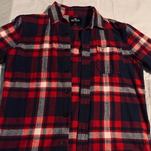 Hollister Red stripe flannel